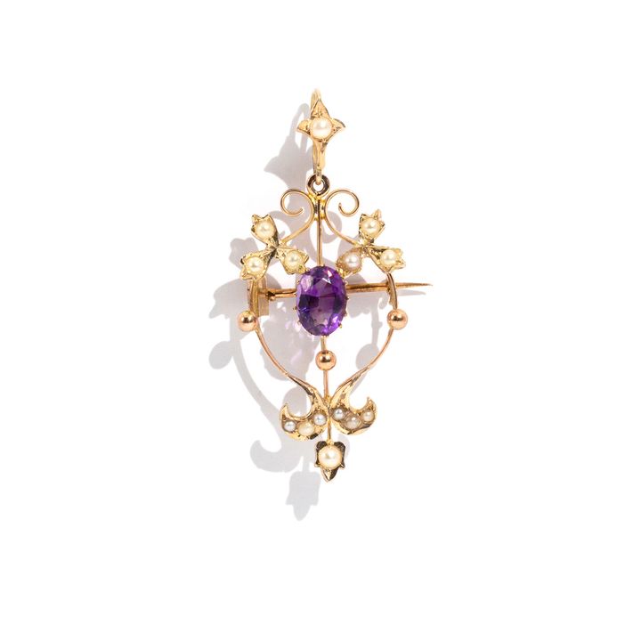 Amethyst Pendant/Brooch, c.1920s