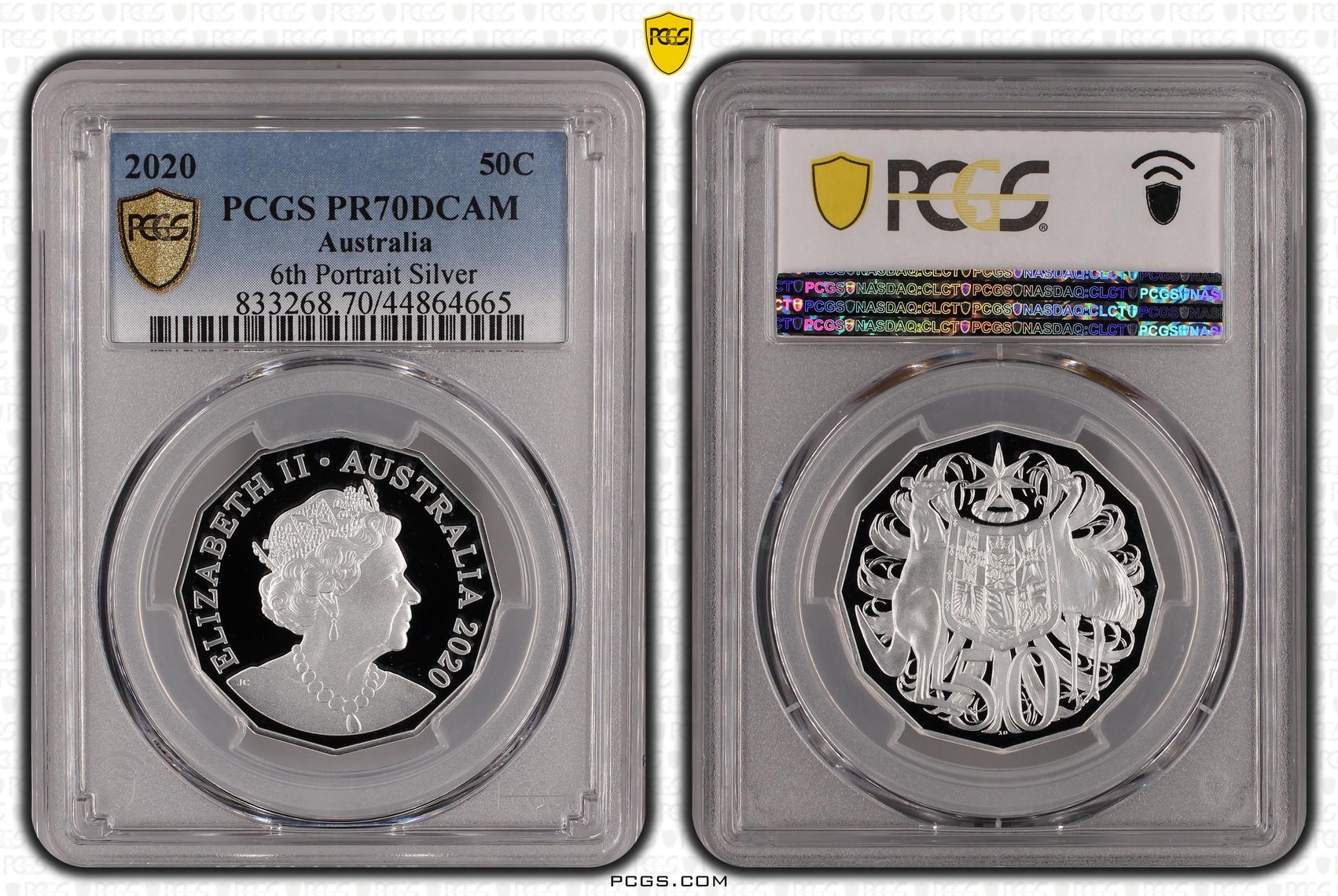 339 · 2020 Australia Fifty Cent, 50c Silver Proof 6th Portrait Silver PCGS - PR70DCAM POP 3/0 -665