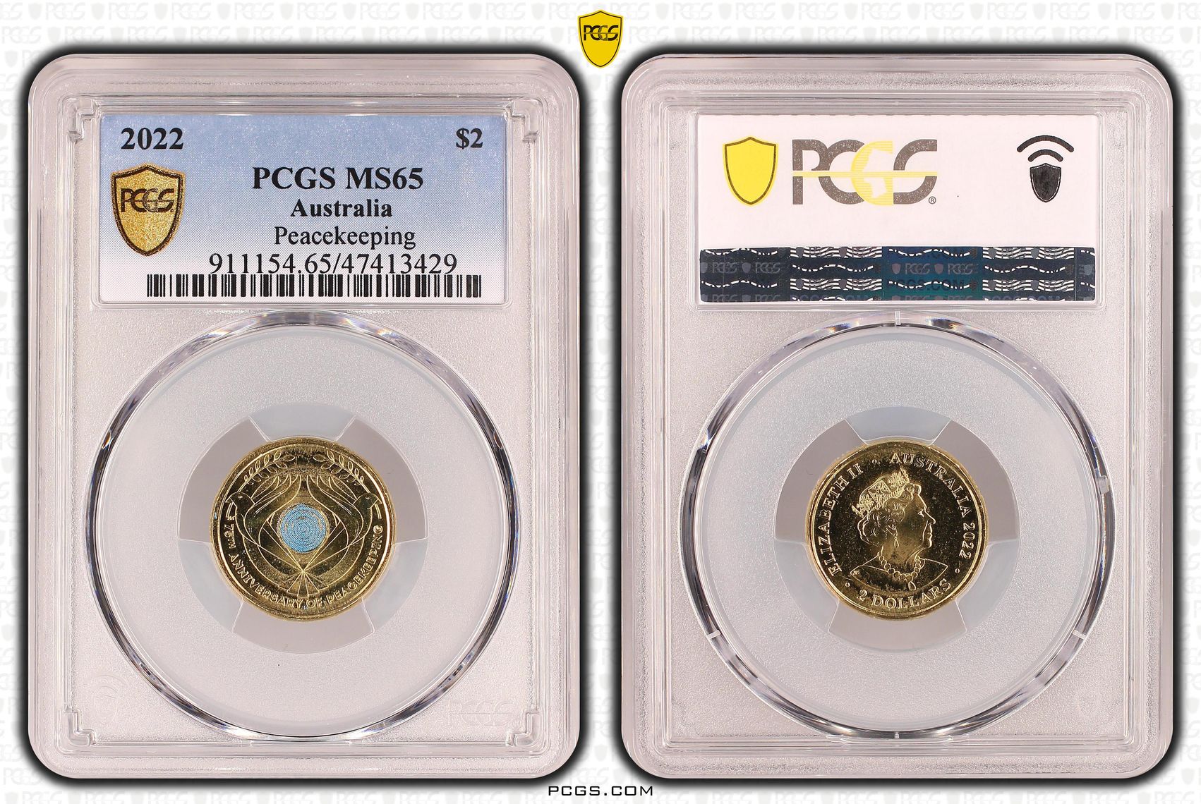 Elizabeth II, Peacekeeping, Two Dollar, 2022, PCGS MS65