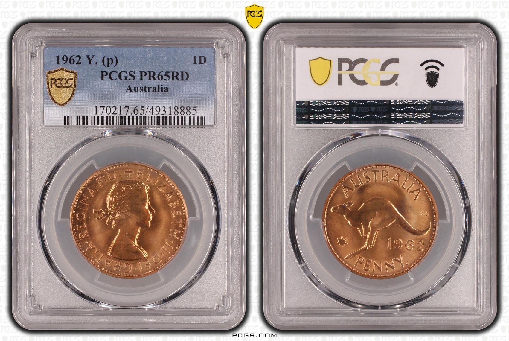 198 · Elizabeth II, Penny, 1962 Y. (p), PCGS PR65RD