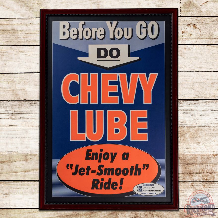 Excellent Chevrolet Chevy Lube Enjoy Jet-Smooth Ride GM Guardian Maintenance Advertising Poster Sign