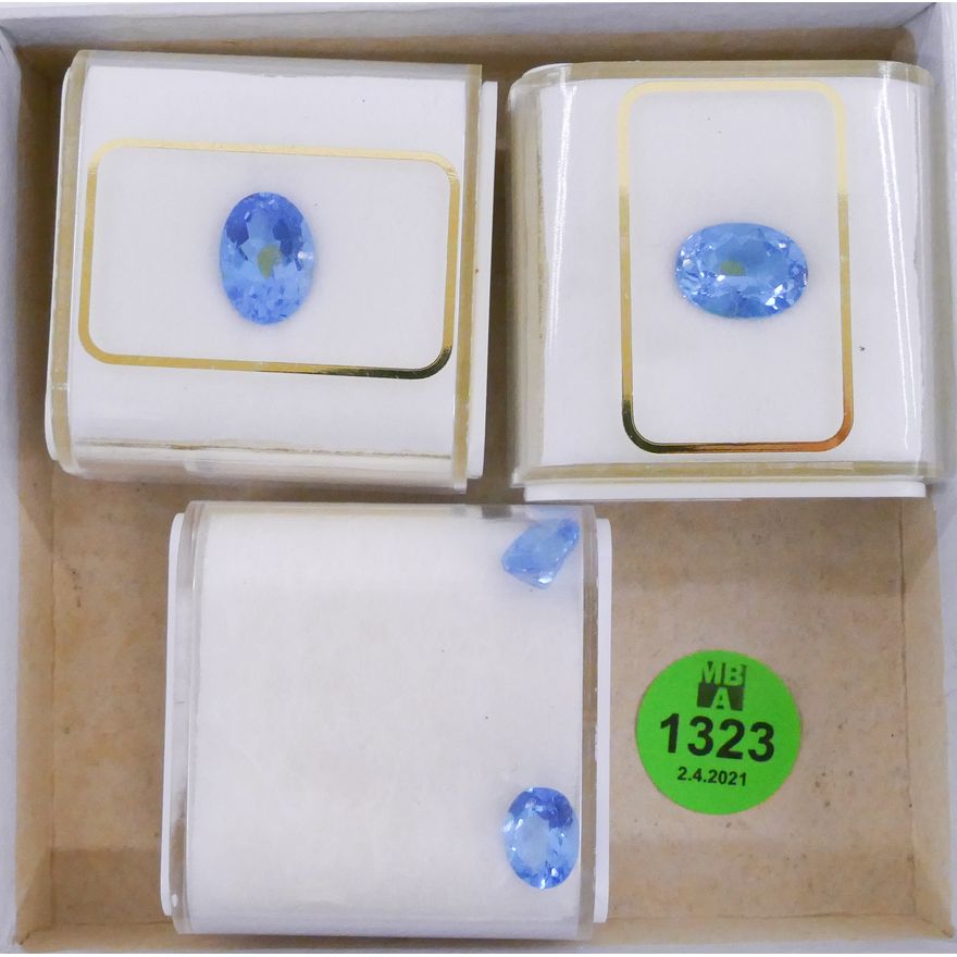 Box Blue Topaz Loose Stones- 6 carats Each