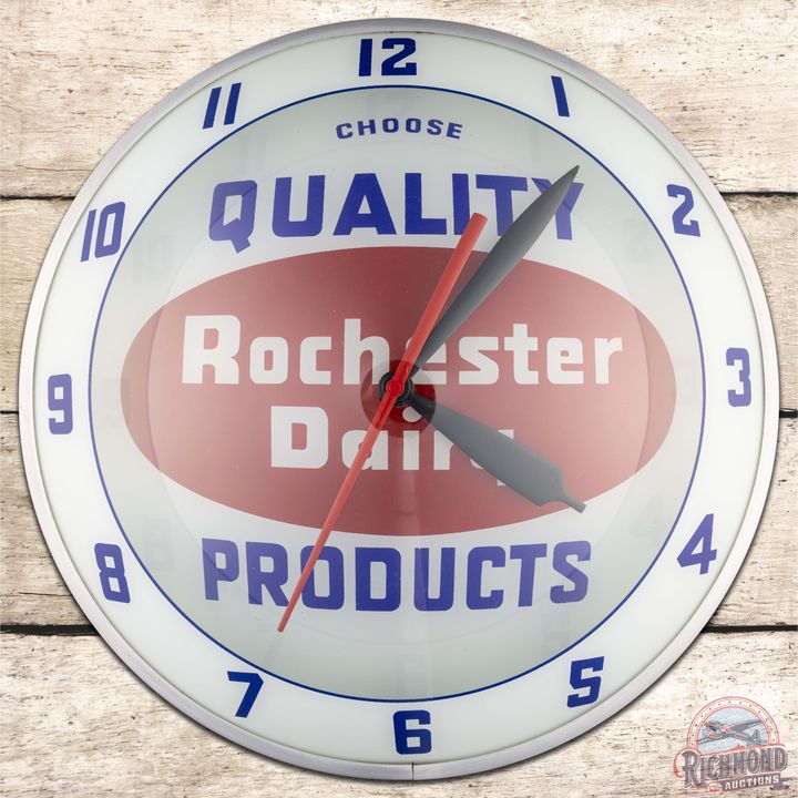 Rochester Dairy Quality Products 15" Double Bubble Advertising Clock