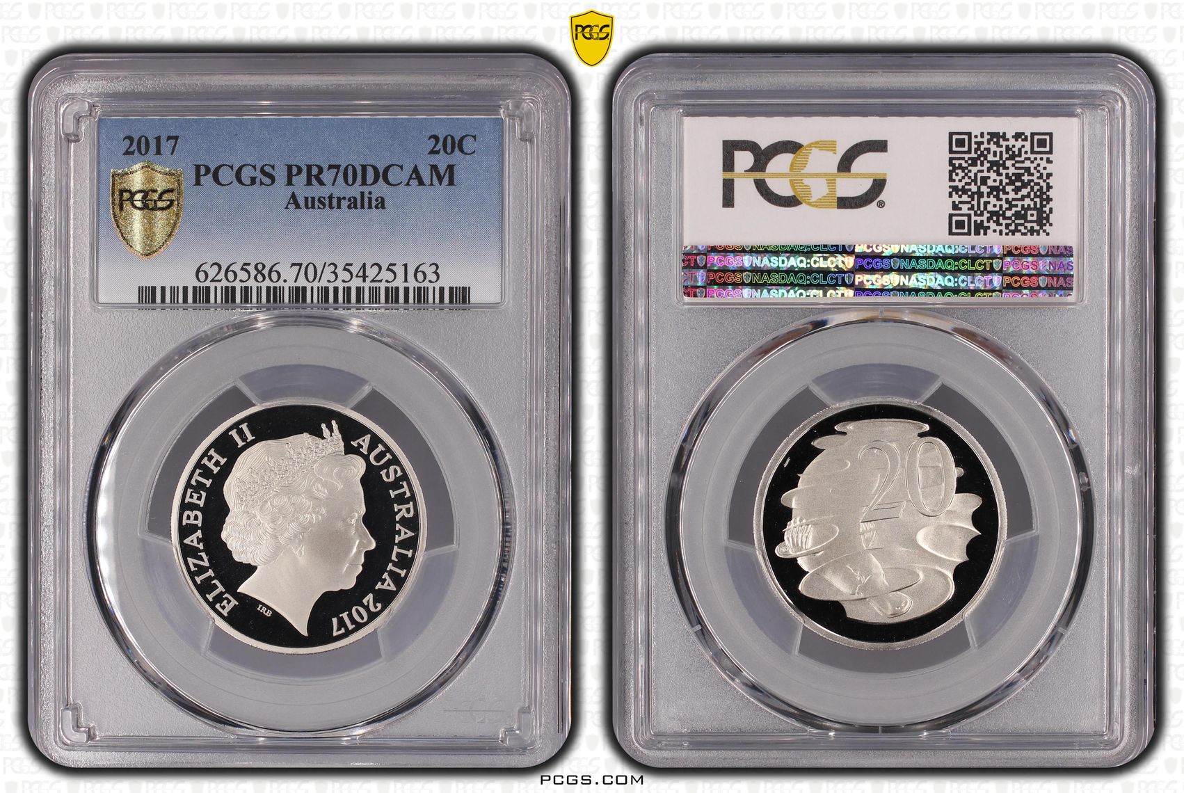 244 · 2017 Australia Twenty Cent, 20c PCGS - PR70DCAM POP 66/0 -163