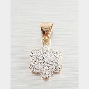 9CT YELLOW GOLD FLOWER PENDANT WITH CUBICS - 51929/1323