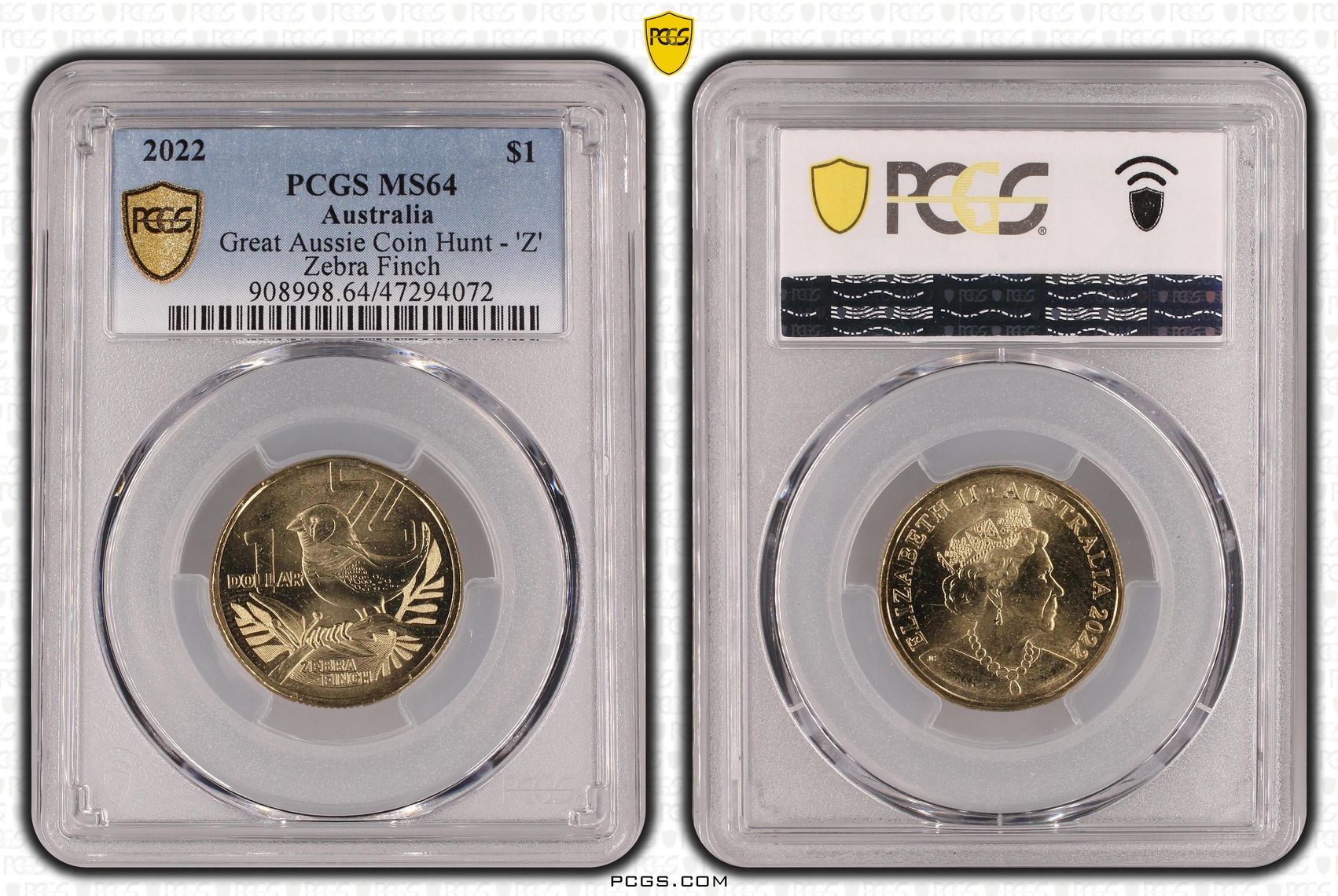 Great Aussie Coin Hunt - 'Z', One Dollar, 2022, PCGS MS 64