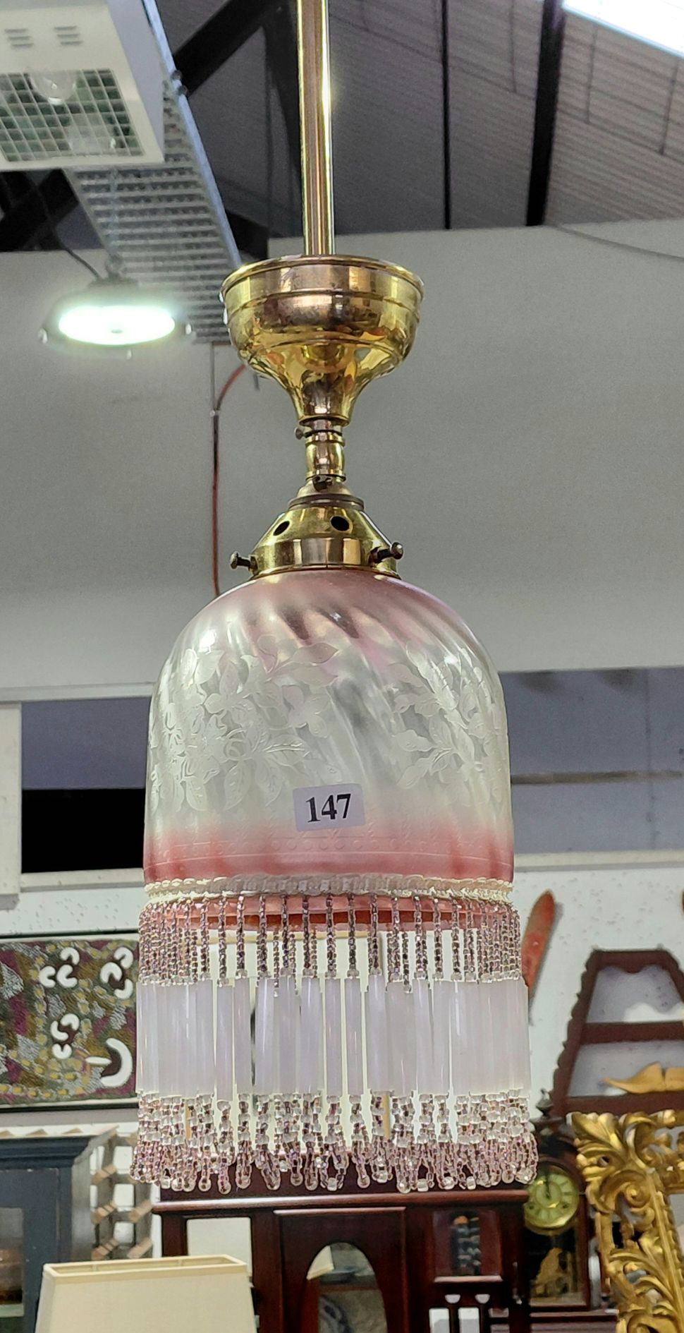 147 · RUBY GLASS HALLWAY LAMP
