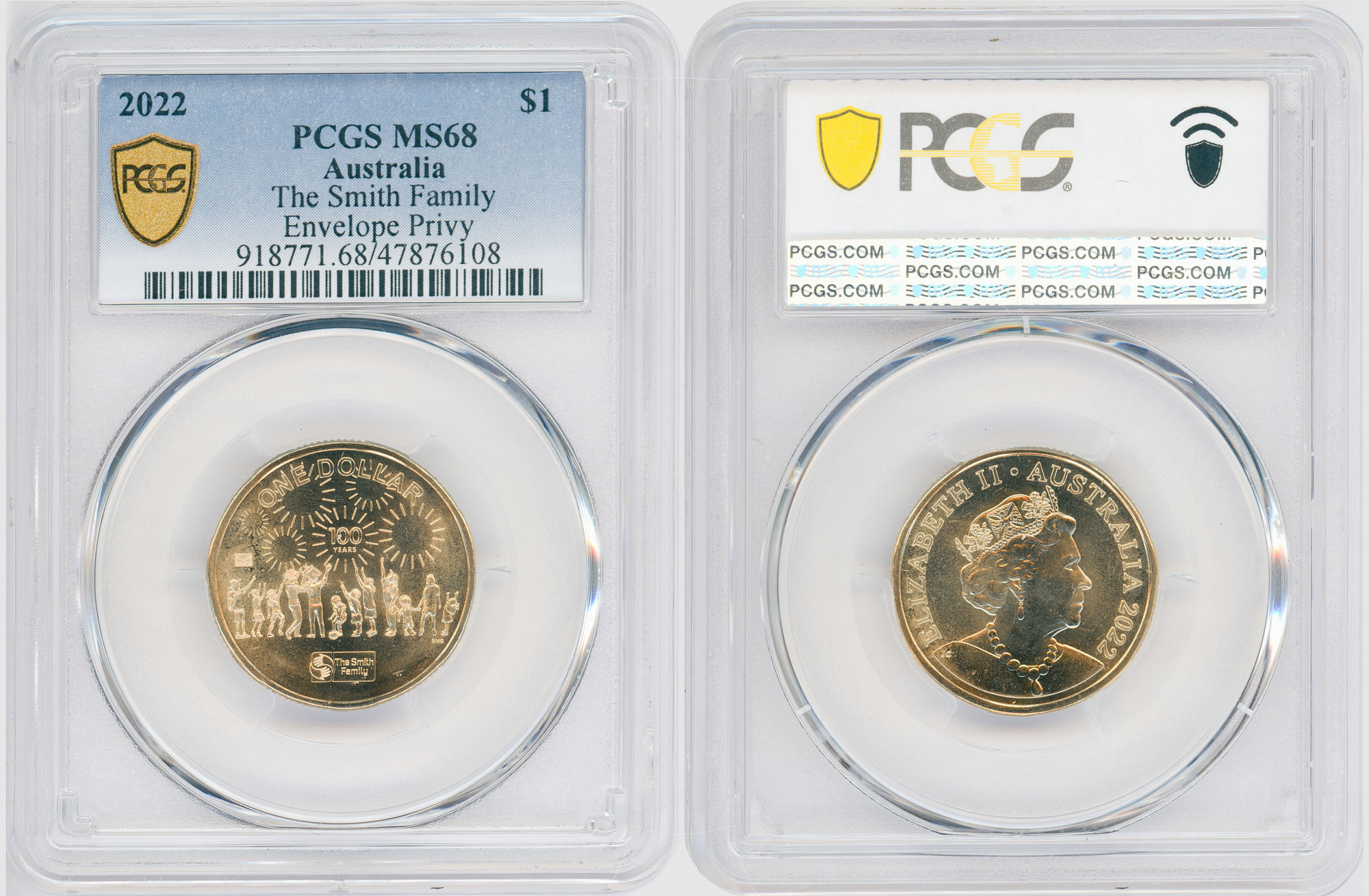 276 · The Smith Family , One Dollar, 2022, PCGS MS68
