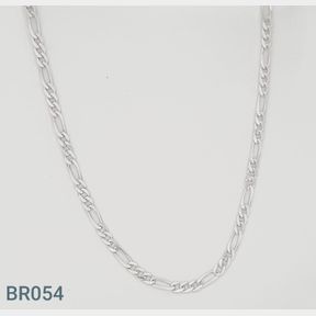 STERLING SILVER 4MM THICK FIGARO CHAIN 11GRAMS - 51543/204