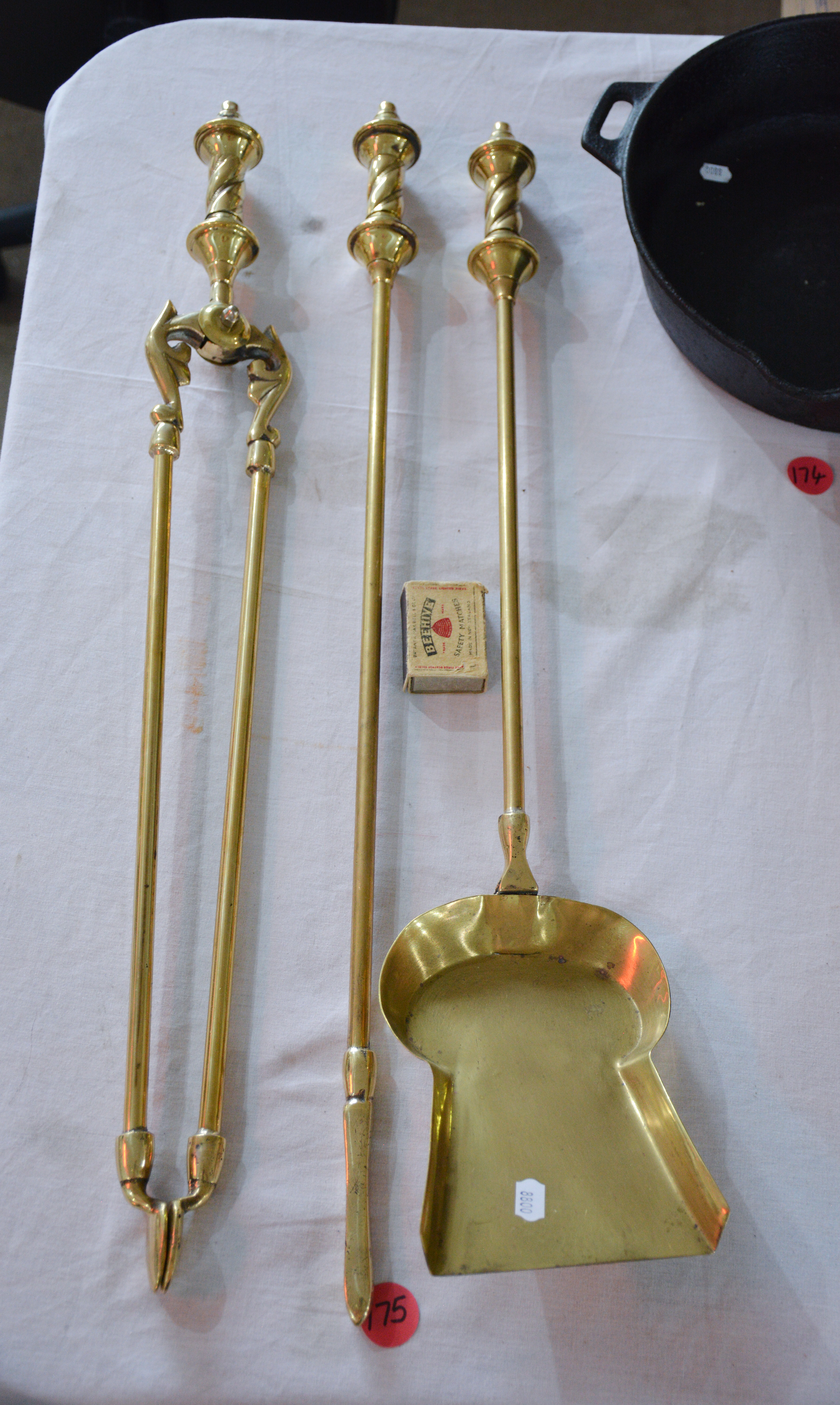 Brass Fireside Tools x 3 — NZ auction result