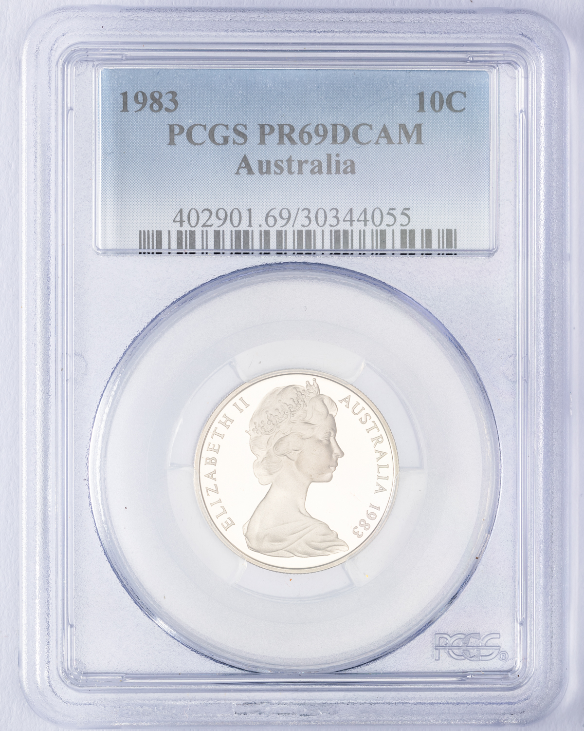 Elizabeth II, Ten Cent, 1983, PCGS PR69DCAM