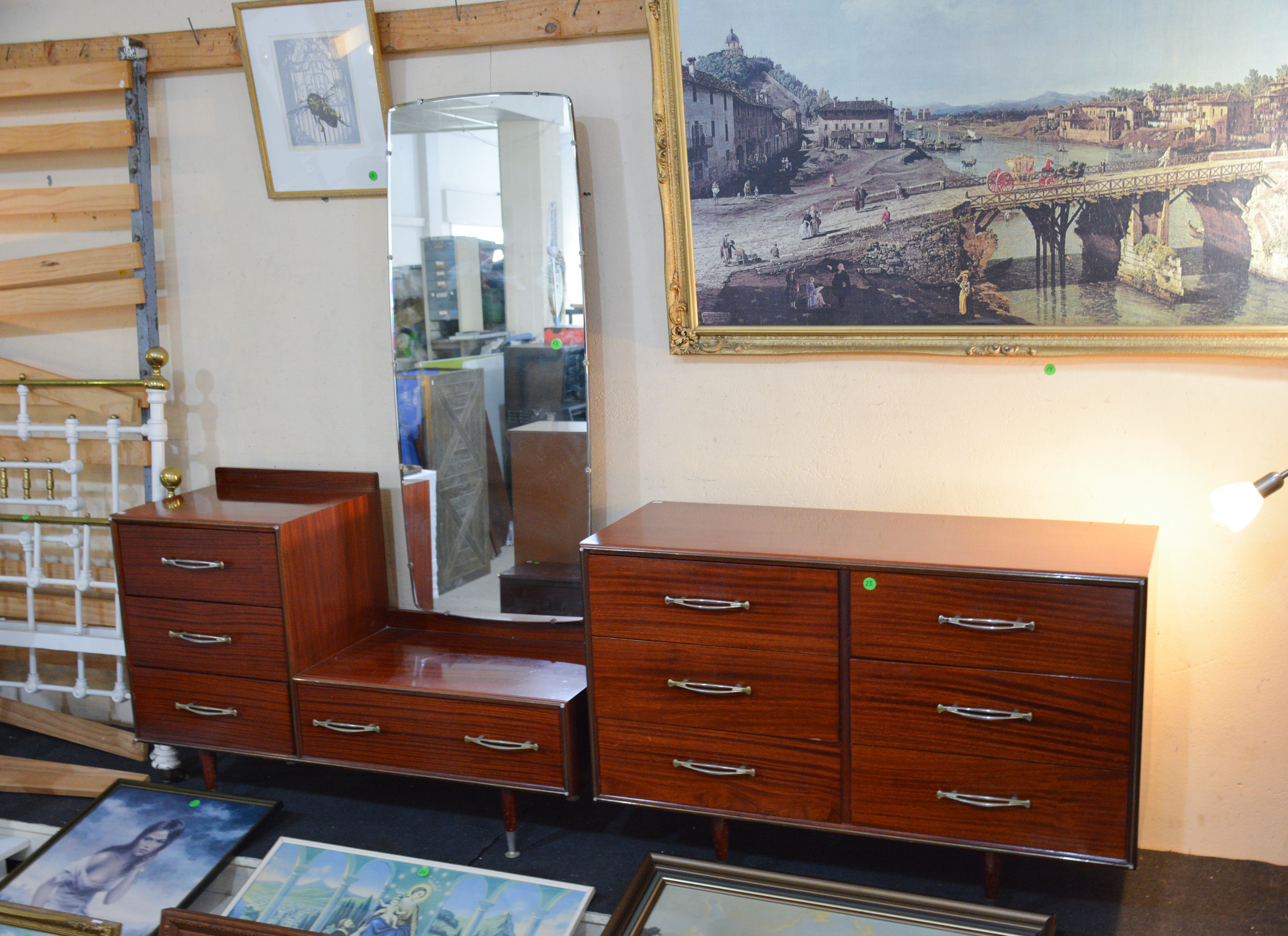 Mid Century 4 Drawer Dresser with Mirror — NZ auction result