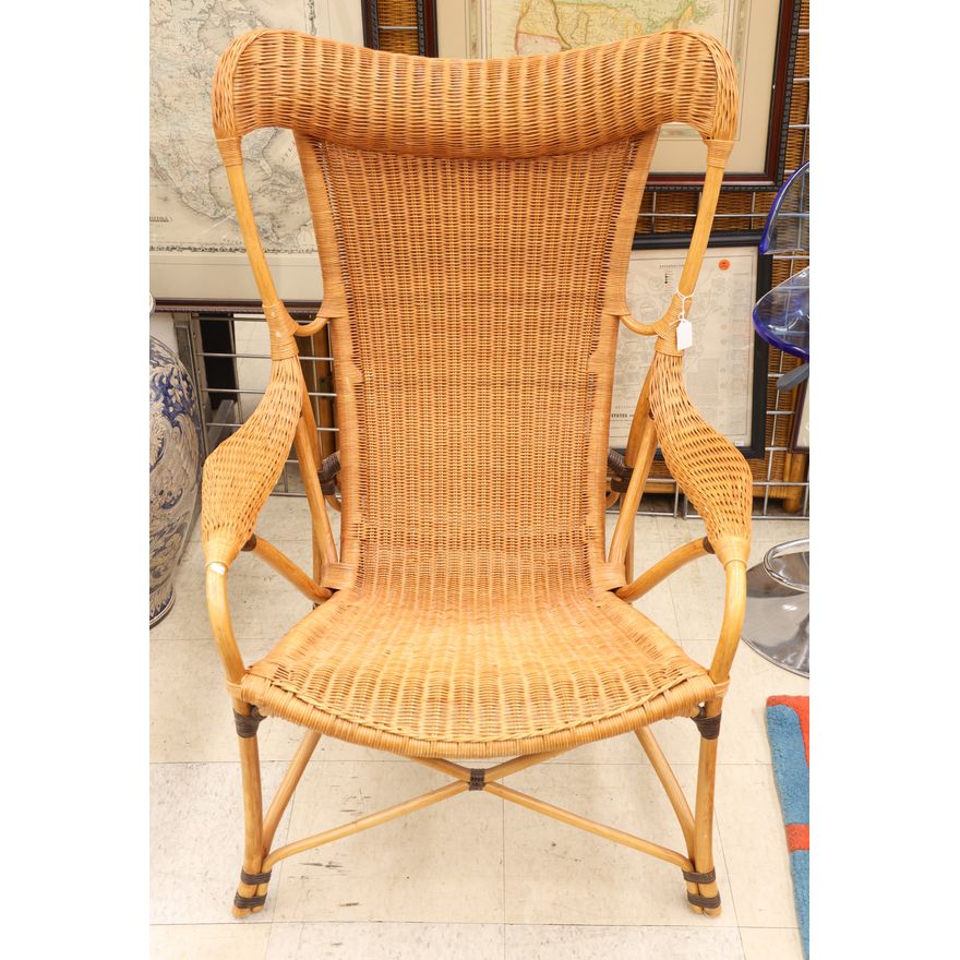 Designer Wicker Rattan Armchair 40''x29''x27''