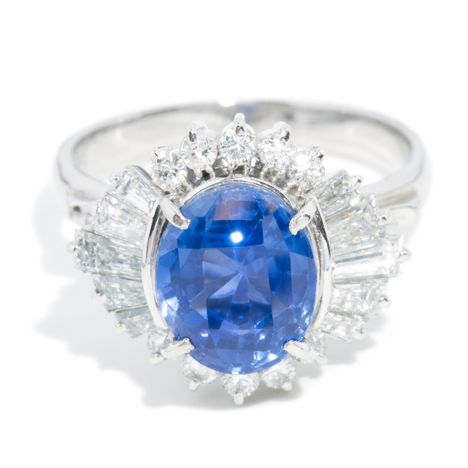 4.02ct Sapphire and Diamond Ring