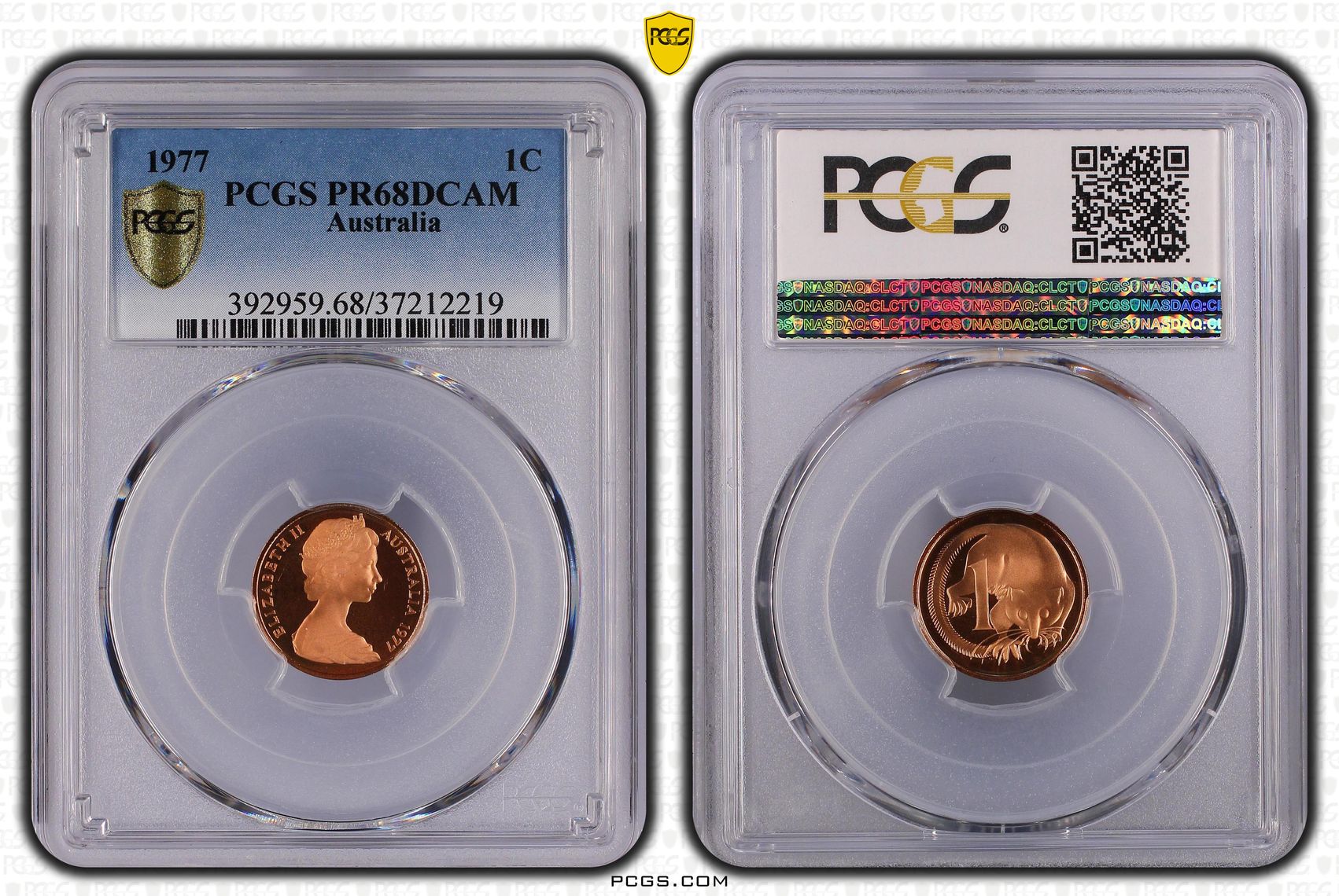 Elizabeth II, One Cent, 1977, PCGS PR68DCAM
