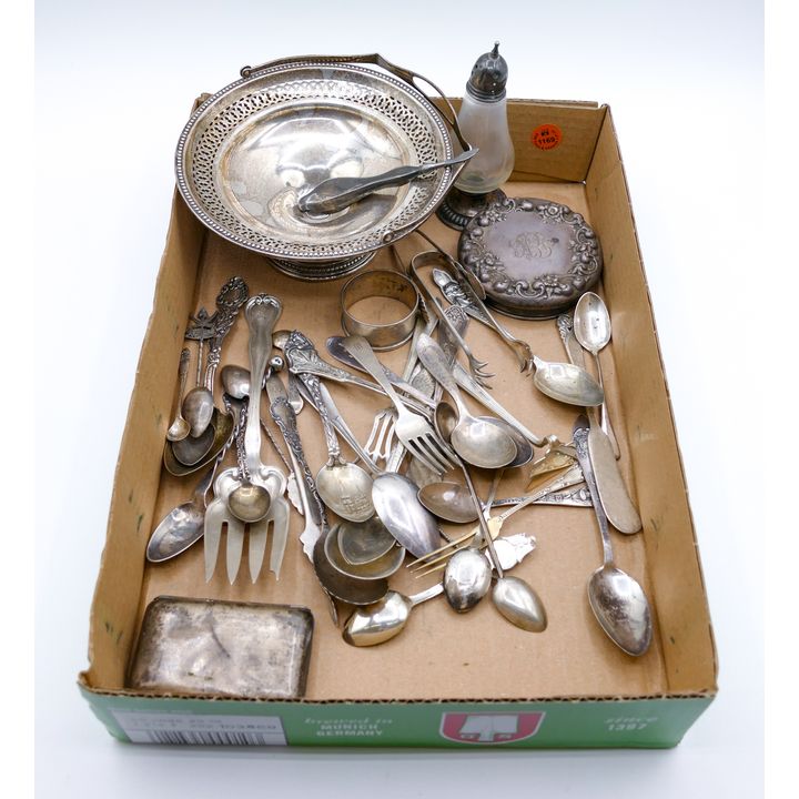 Box Misc. Sterling Flatware etc. - 654 Grams (Solid Only)