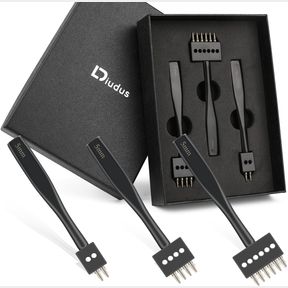 DIUDUS LEATHER HOLE PUNCH, PRONG PUNCH, BLACK HOLE PUNCH TOOL 5MM, 2/4/6 LACING STITCHING PUNCH, ROUND HOLE PRONG STITCHING CHISEL