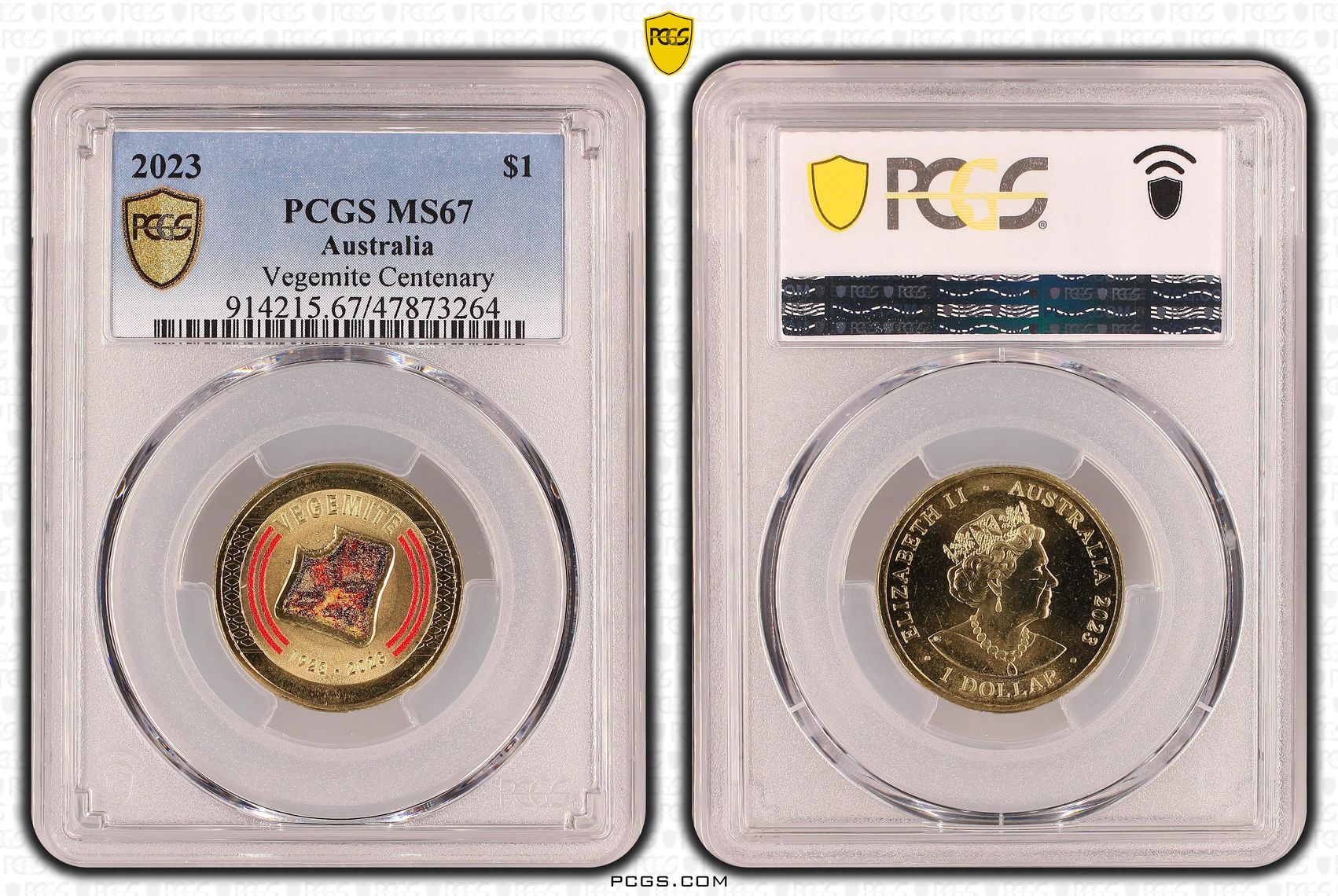 Vegemite Centenary, One Dollar, 2023, PCGS MS 67
