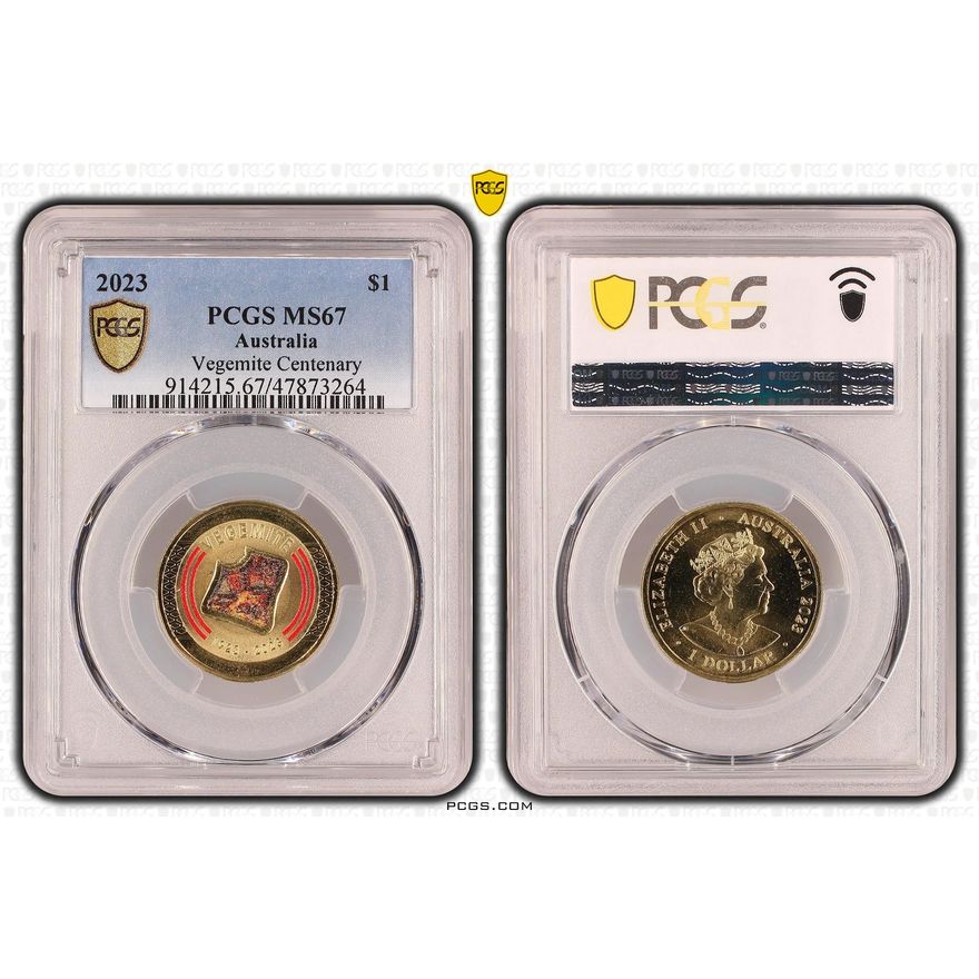 Vegemite Centenary, One Dollar, 2023, PCGS MS 67