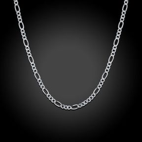 Silver Designer 2mm Figaro Chain Necklace 51cm Silver Chain |