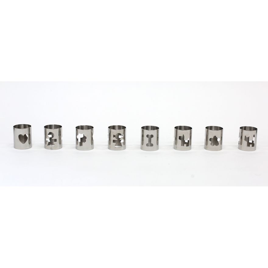 King-Kong (Stefano Giovannoni and Guido Venturini) for Alessi, Italy - Eight open-work napkin rings