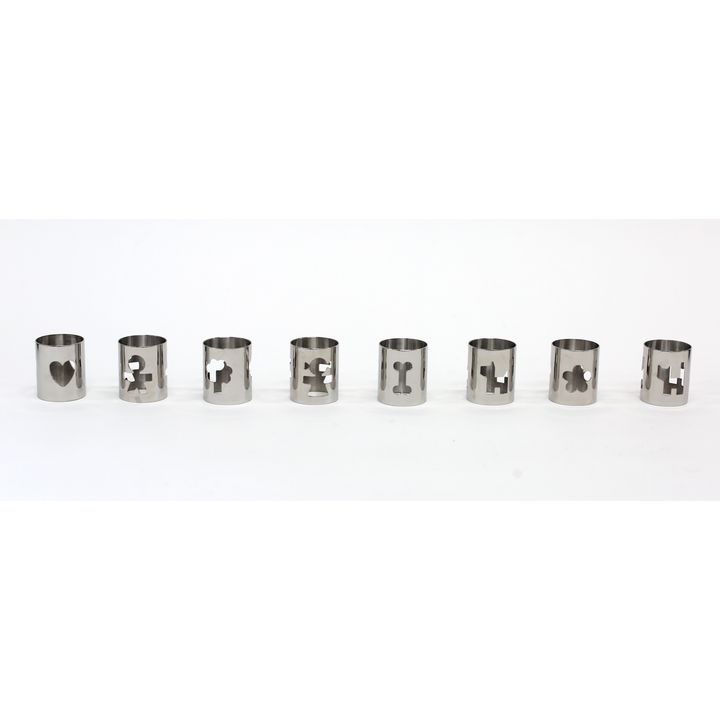 King-Kong (Stefano Giovannoni and Guido Venturini) for Alessi, Italy - Eight open-work napkin rings
