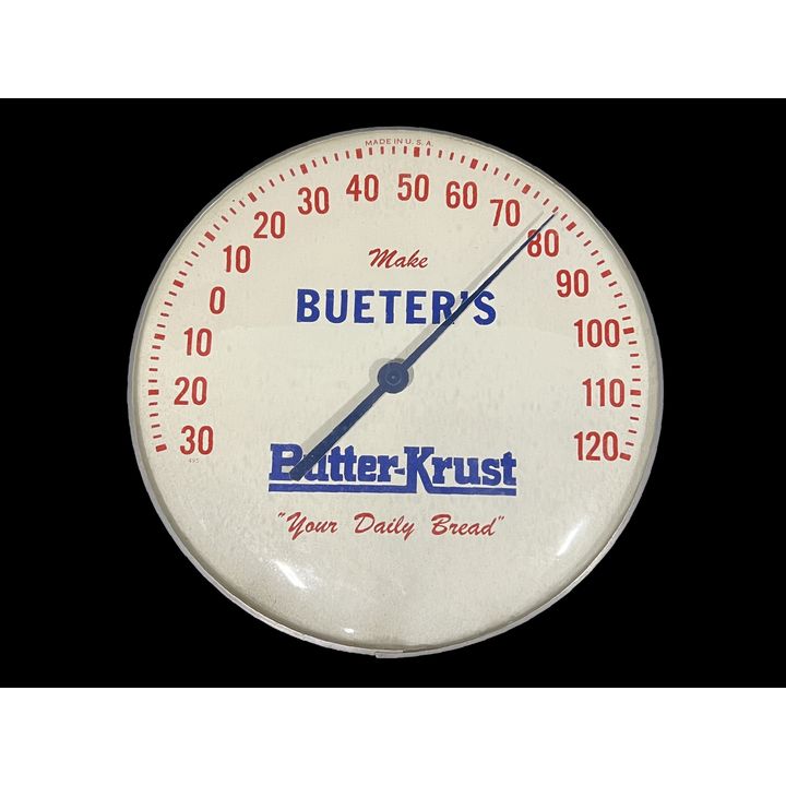 Reuters Butter Krust Bread Tin Metal Thermometer