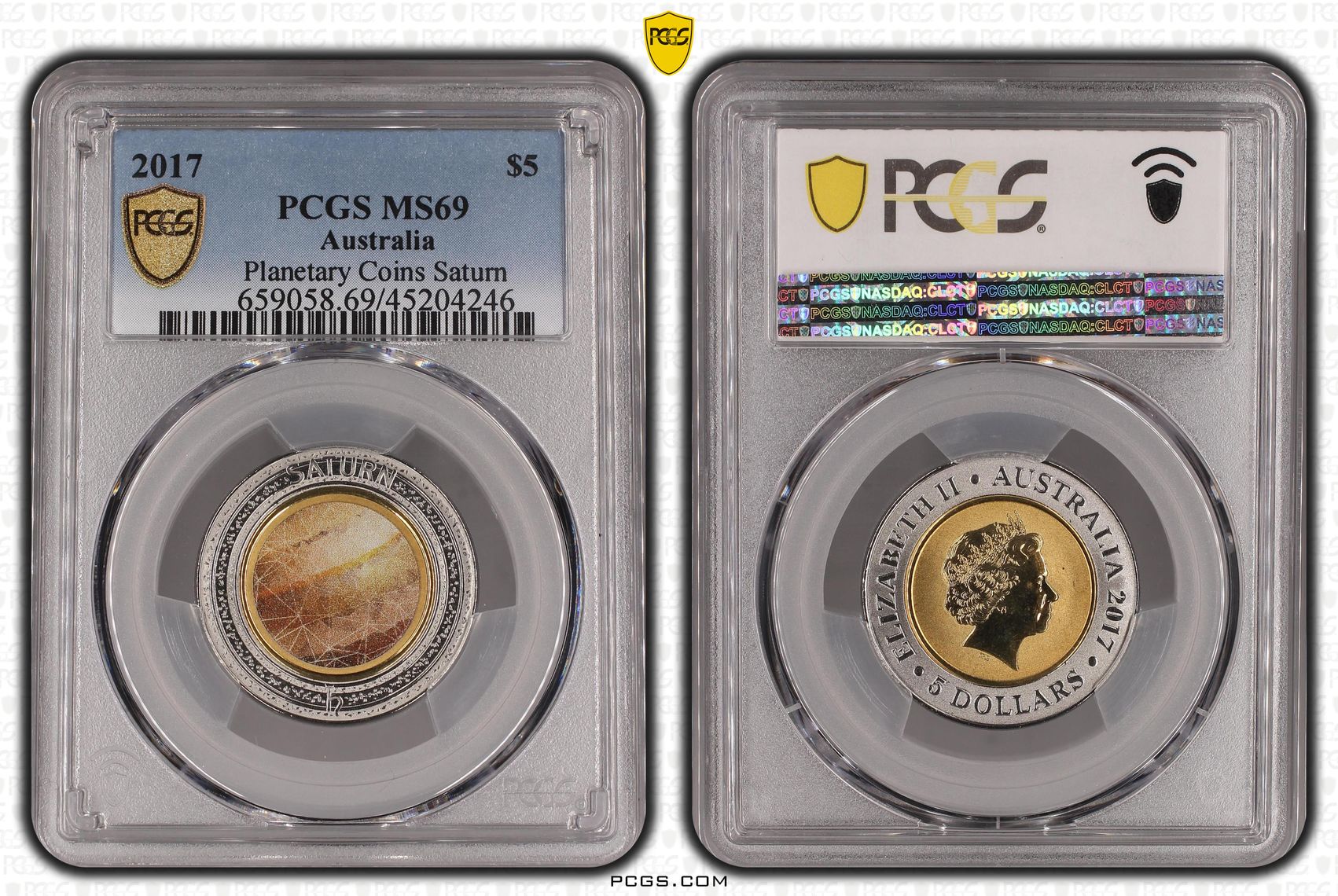 2017 Australia Five Dollar, $5 Planetary Coins Saturn PCGS - MS69 -246