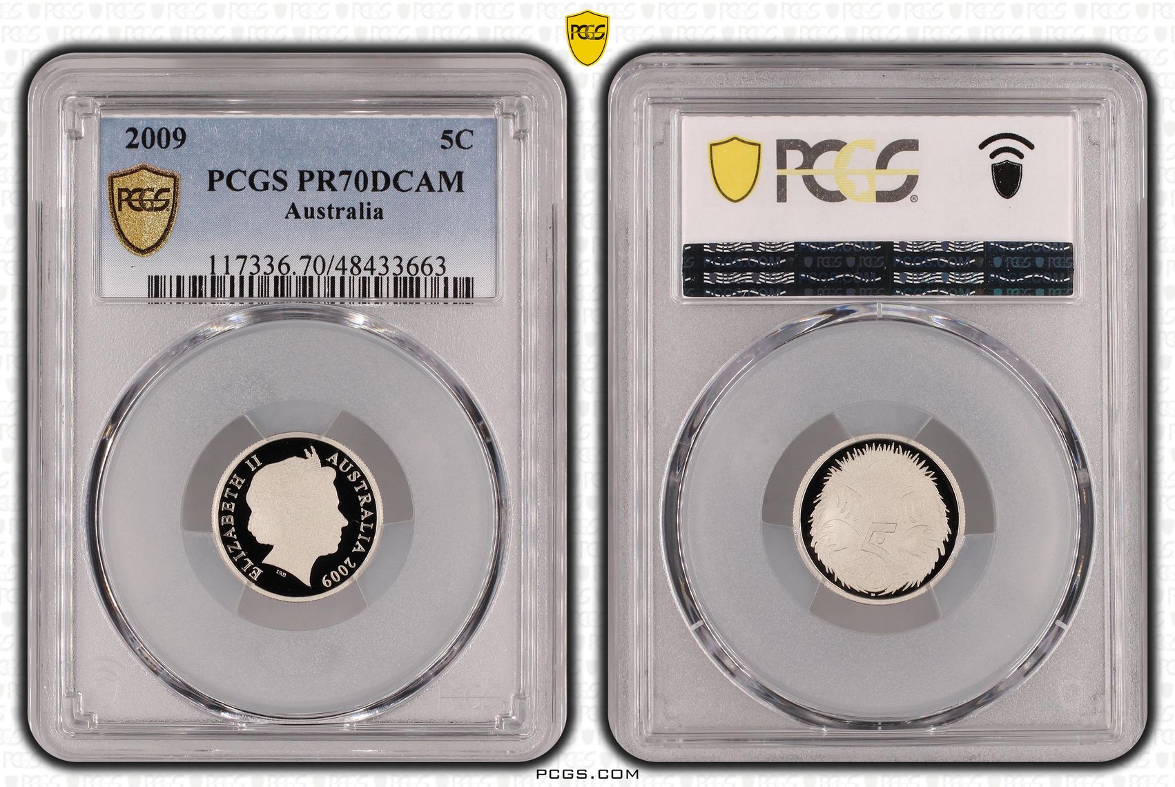 Elizabeth II, Five Cent, 2009, PCGS PR70DCAM