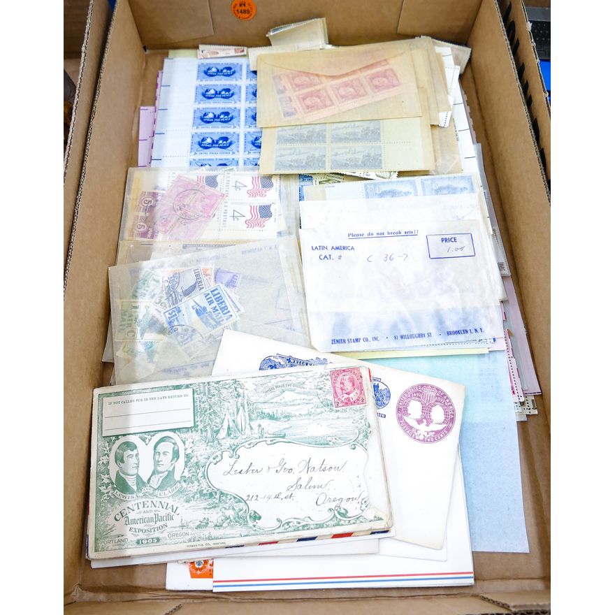 Box Vintage US Stamps & Covers