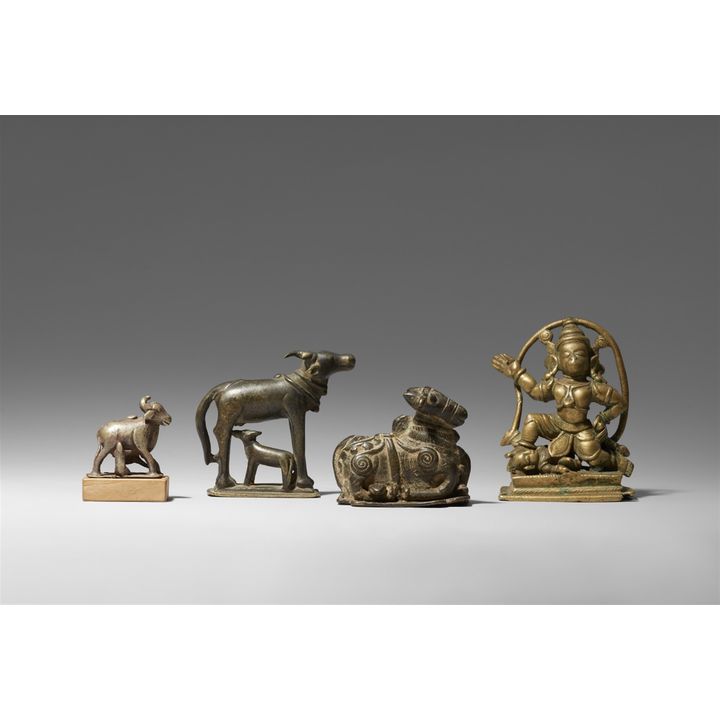 Four Central and South Indian copper alloy figures. 19th century