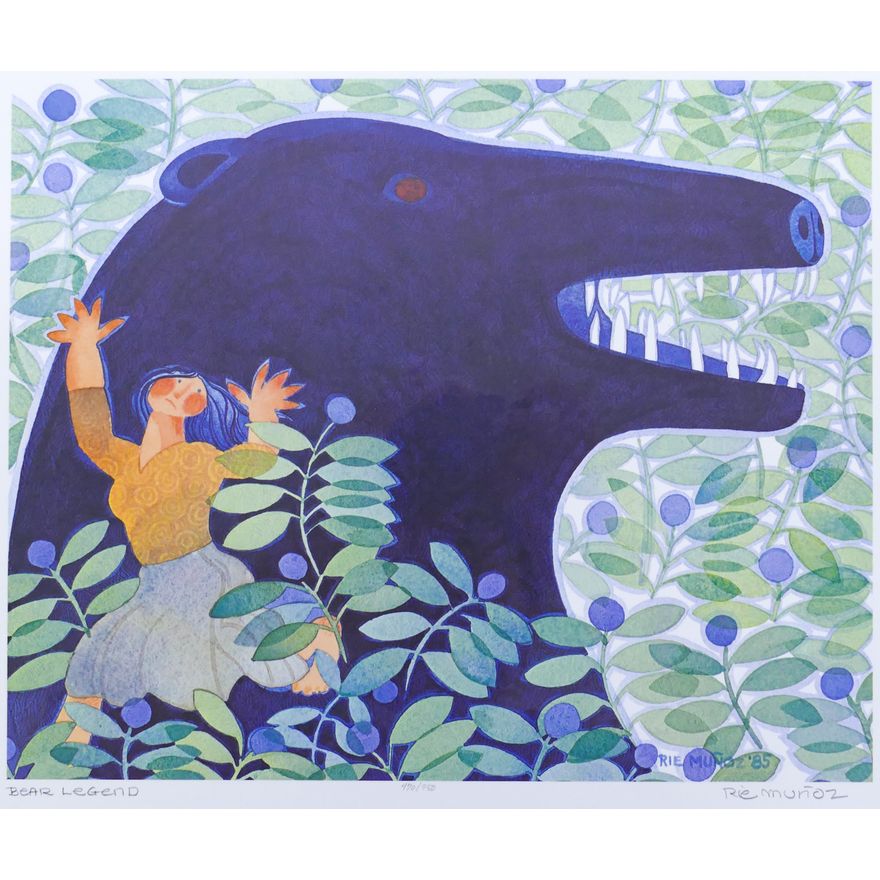 Rie Munoz ''Bear Legend'' 1985 Signed Print