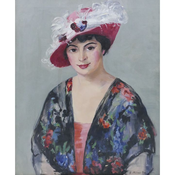 Kathleen Houlahan ''The Floral Dress'' (Portrait) Oil
