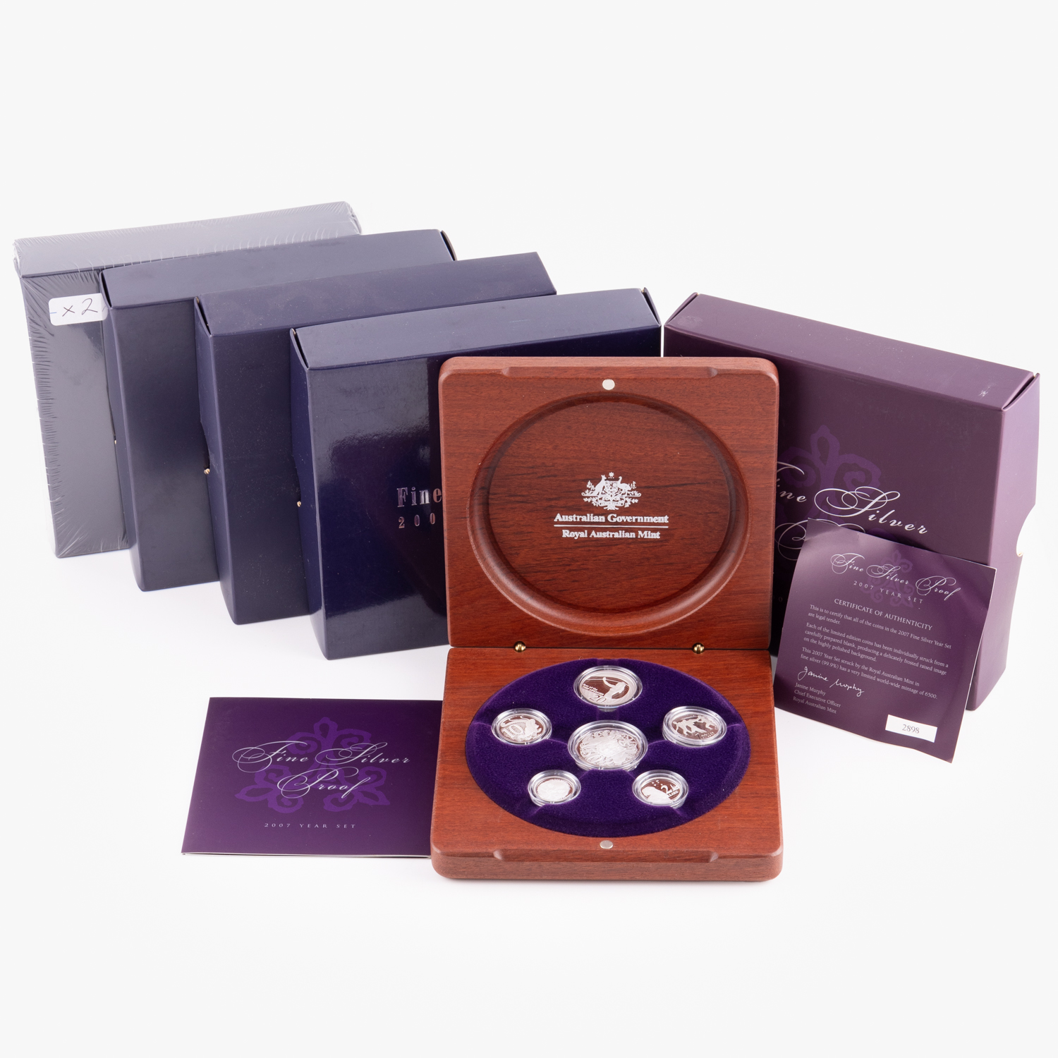 Elizabeth II, Fine Silver Proof Set, 2003 - 2007, FDC