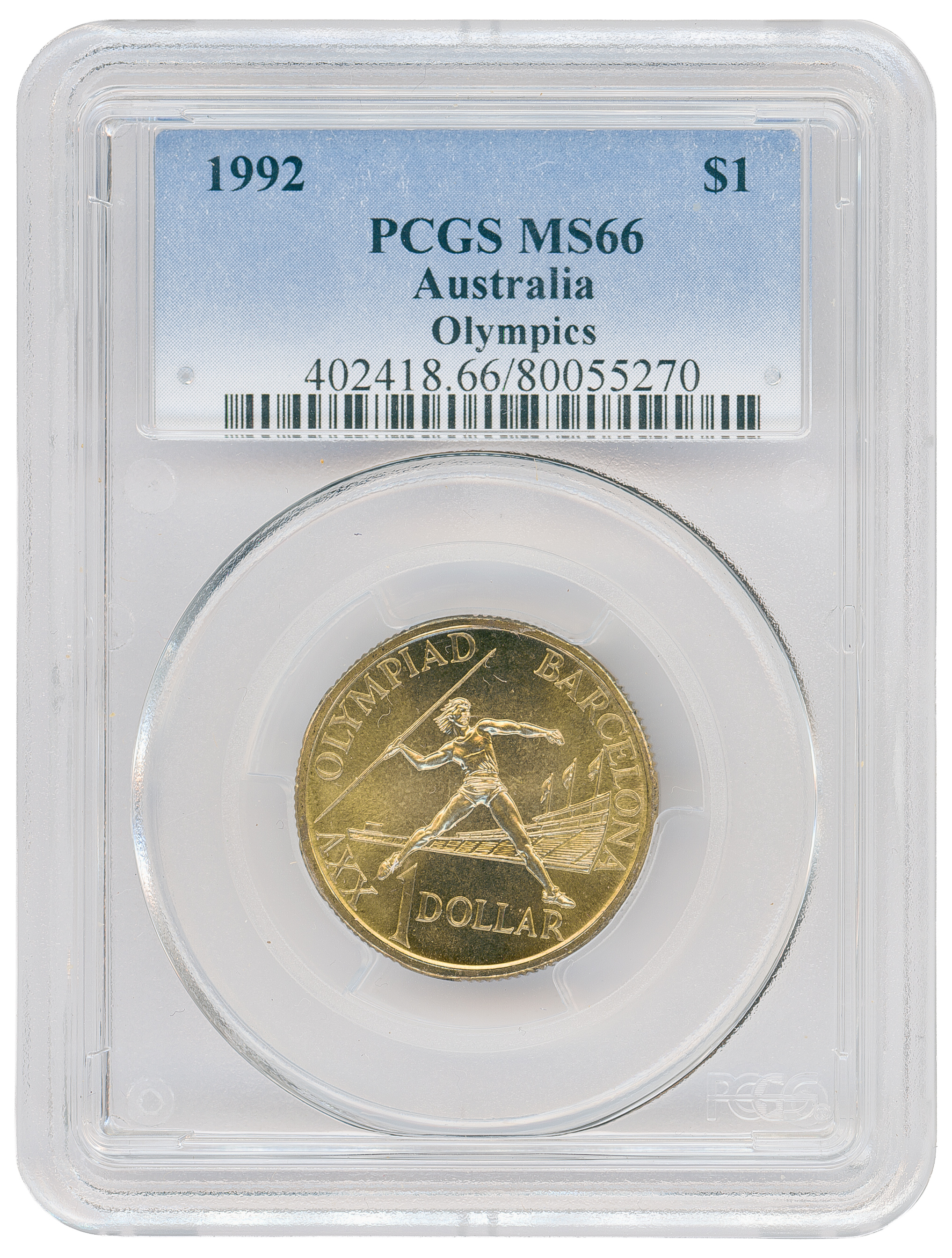 Olympics, One Dollar, 1992, PCGS MS66