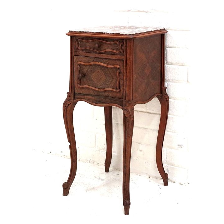 FRENCH MARBLE-TOP PEDESTAL