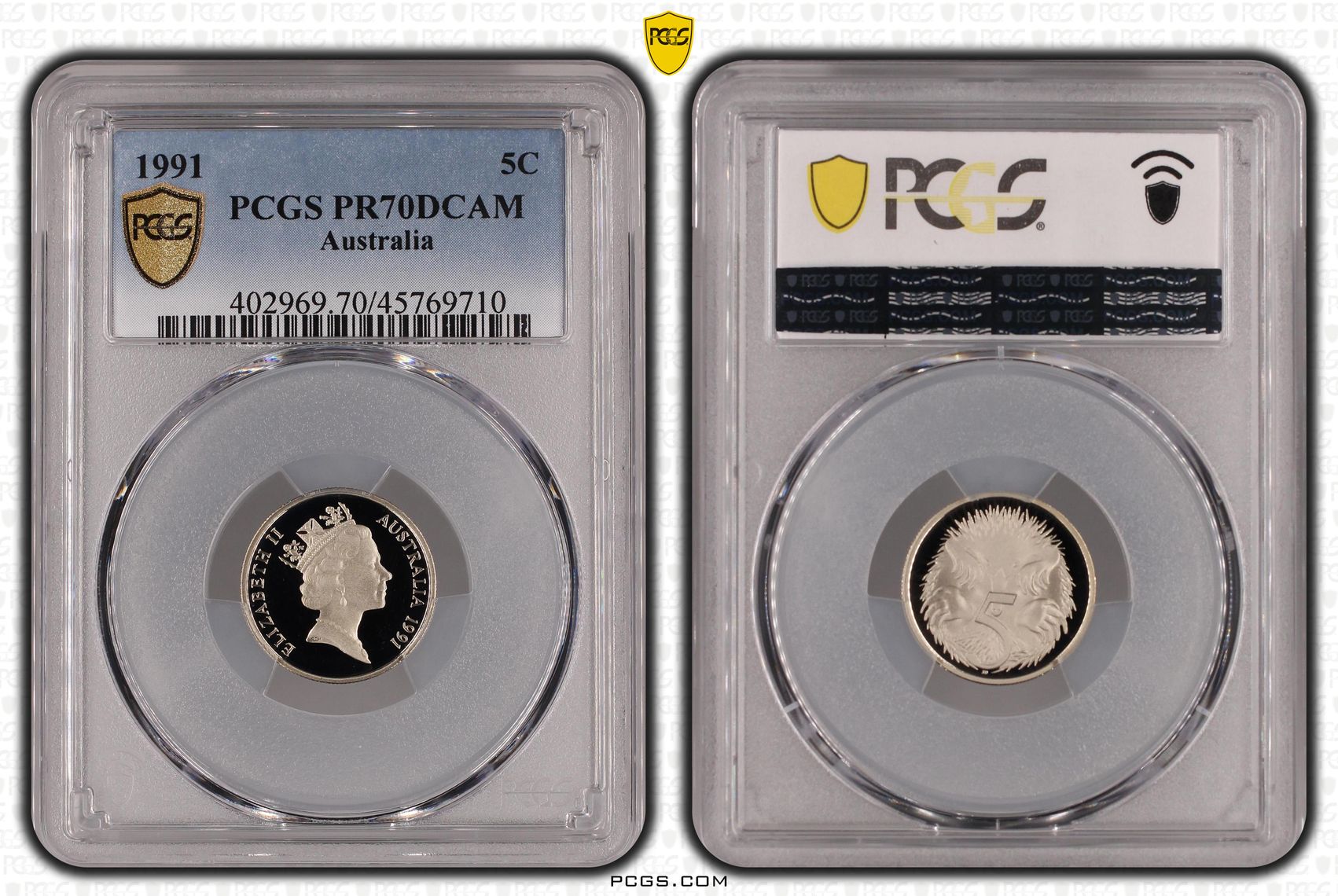 Elizabeth II, Five Cent, 1991, PCGS PR70DCAM