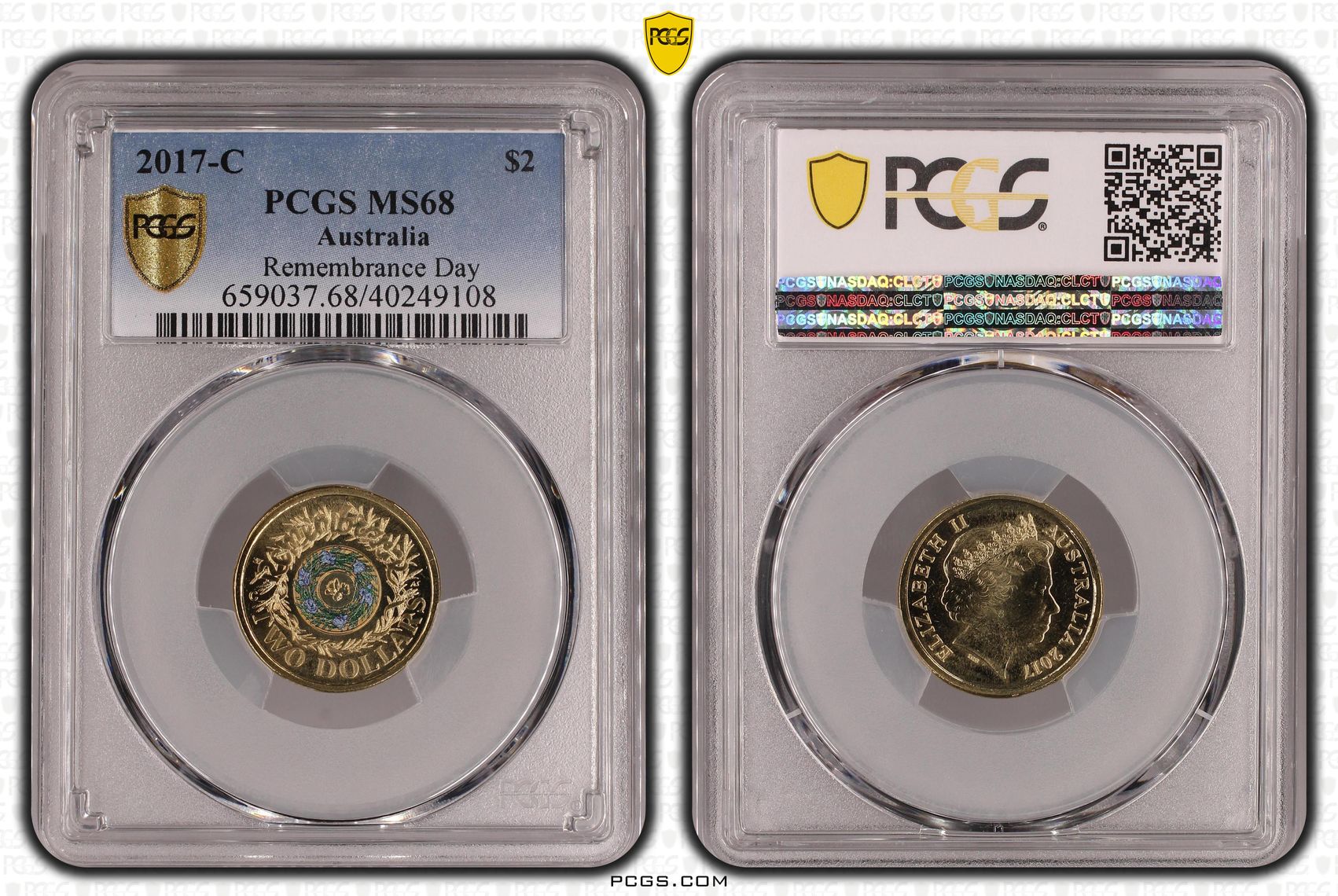 Remembrance Day Colorized, Two Dollar, 2017-C, PCGS MS68