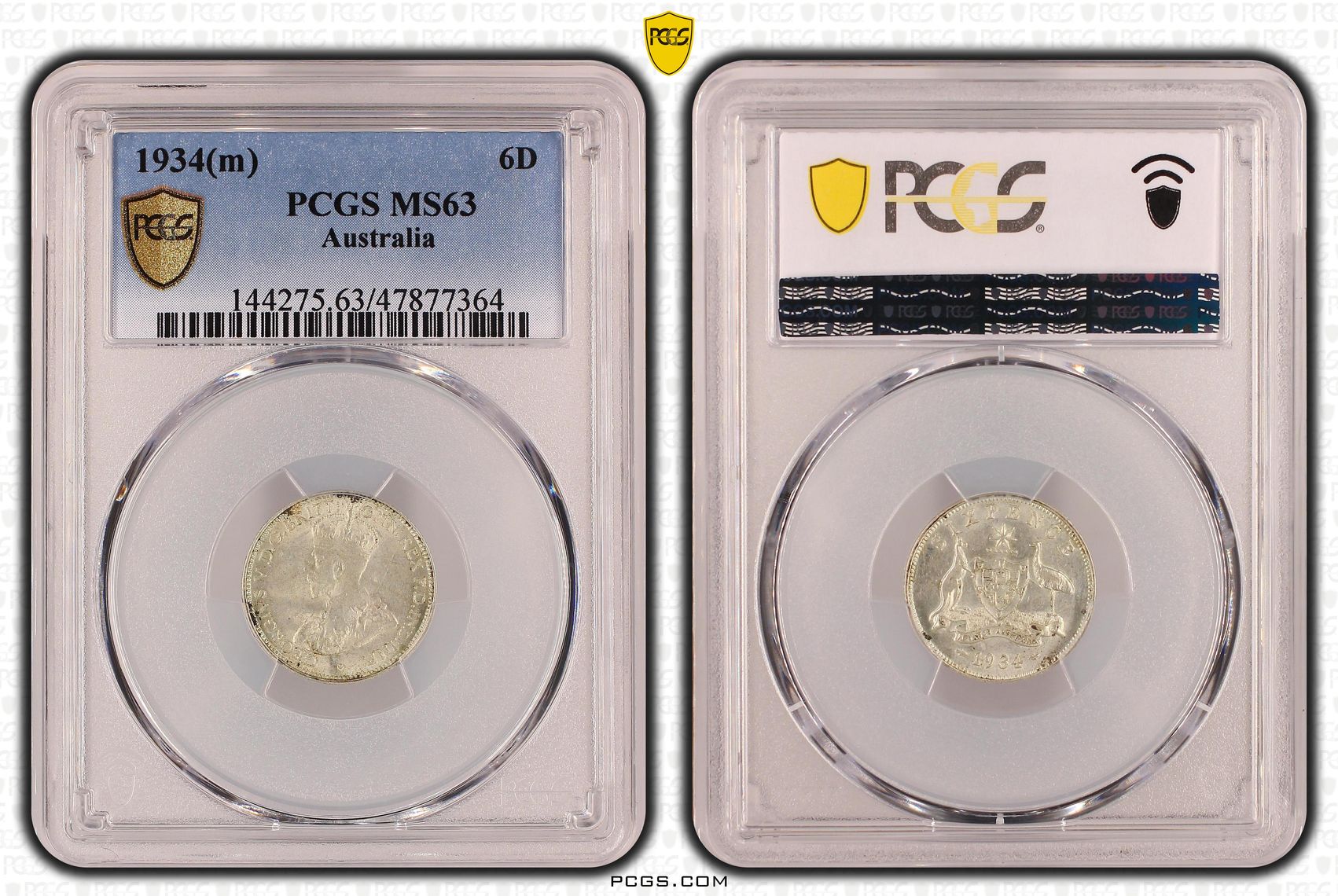 Sixpence, 1934(m), PCGS MS 63