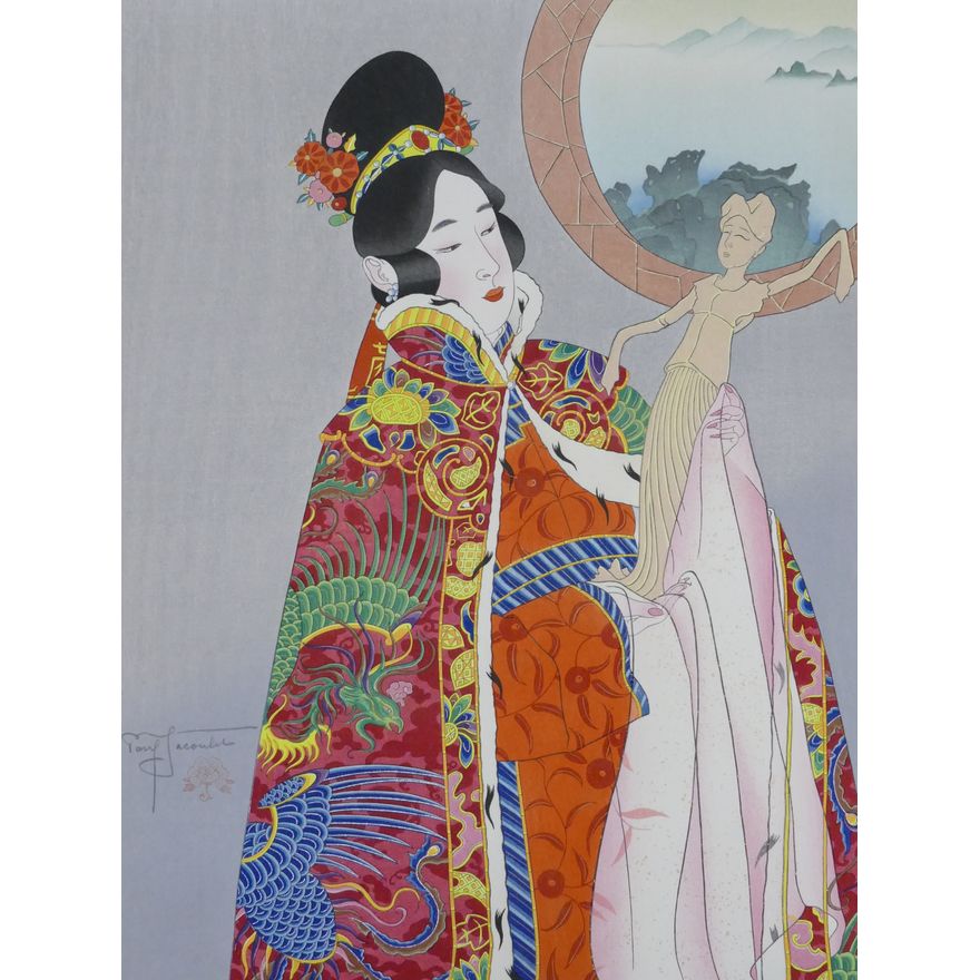 Paul Jacoulet ''La Statuette Thang, Mandchoukuo'' 1956 Woodblock