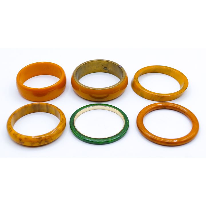 Box 6pc Bakelite Bangle Bracelets