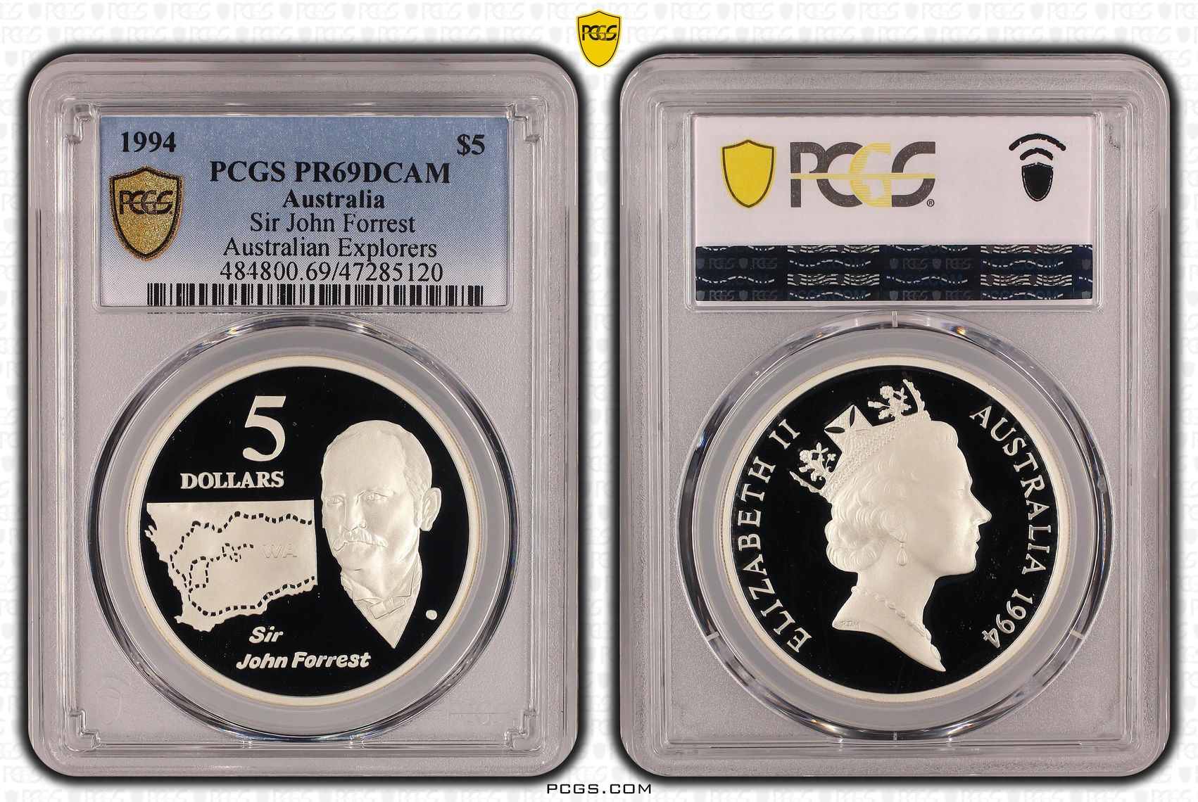 Sir John Forrest Australian Explorers, Five Dollar, 1994, PCGS PR69DCAM