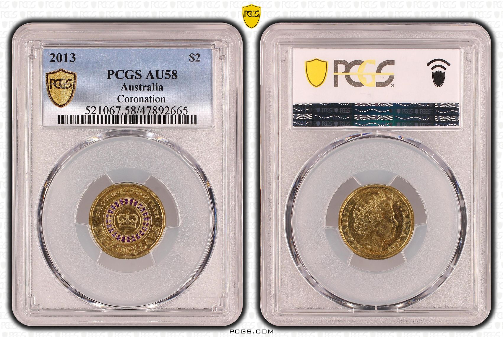 Coronation, Two Dollar, 2013, PCGS AU58