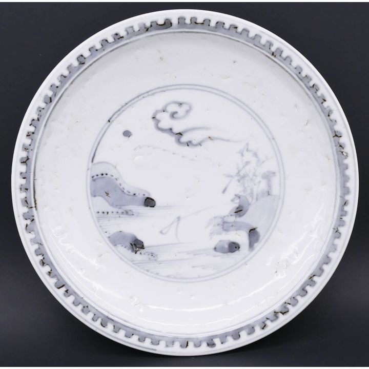Japanese 17th Cent. Choki Imari Fisherman Plate 8.75"