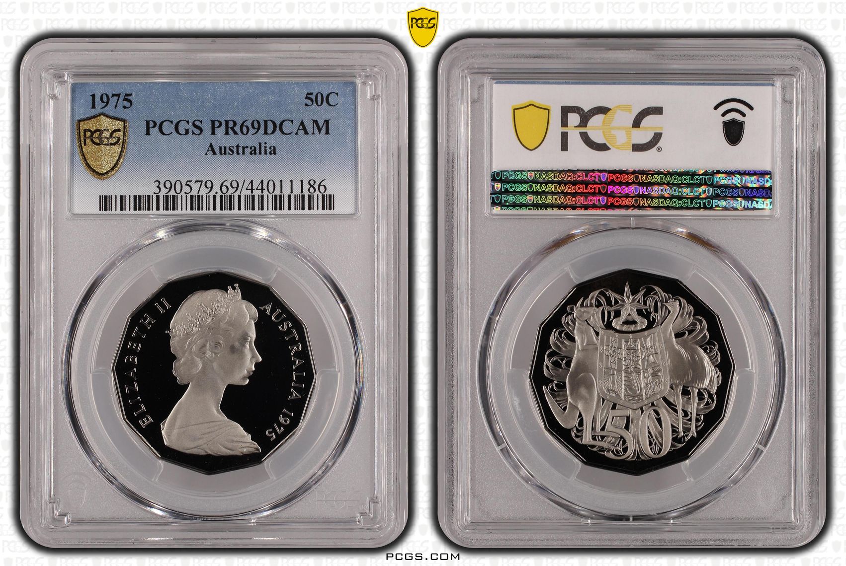 1975 Australia Fifty Cent, 50c PCGS - PR69DCAM -186