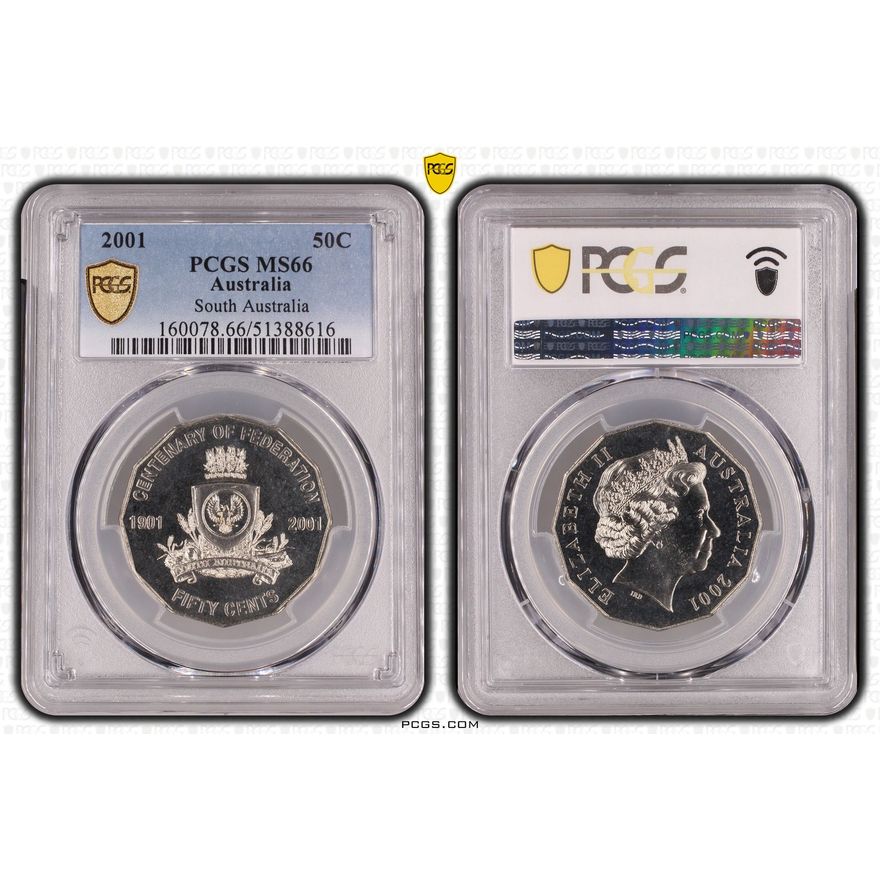 South Australia, Fifty Cent, 2001, PCGS MS66