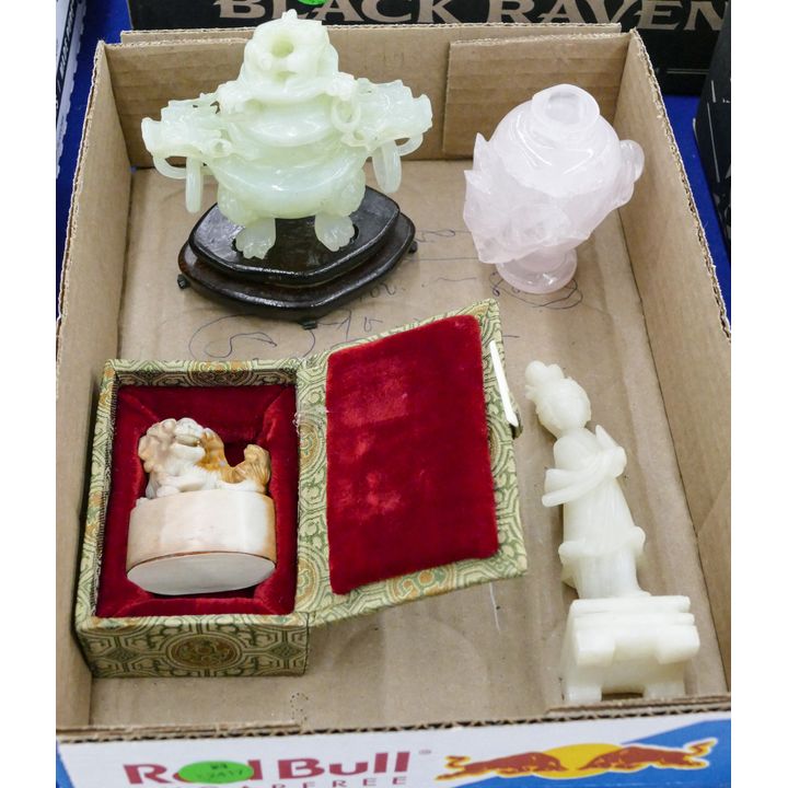 Box Chinese Hardstone Censer etc.