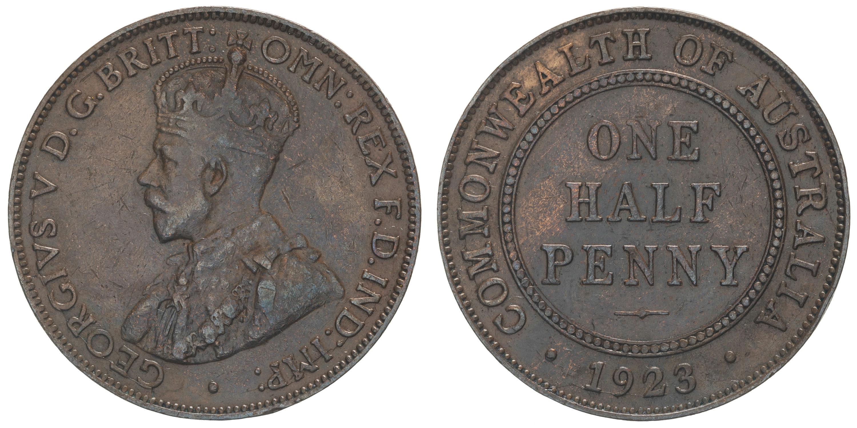 George V, Halfpenny, 1923, Fine