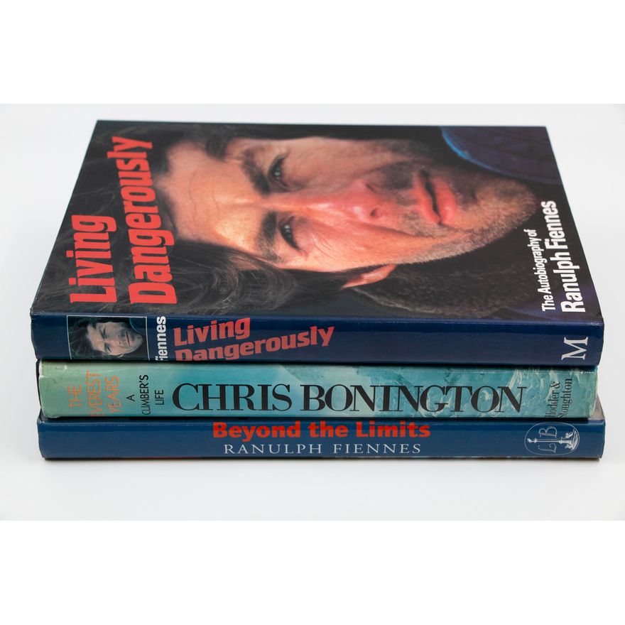 FIENNES, RANULPH [signed] [3 titles], Living Dangerously. The autobiography of Ranulph Fiennes.