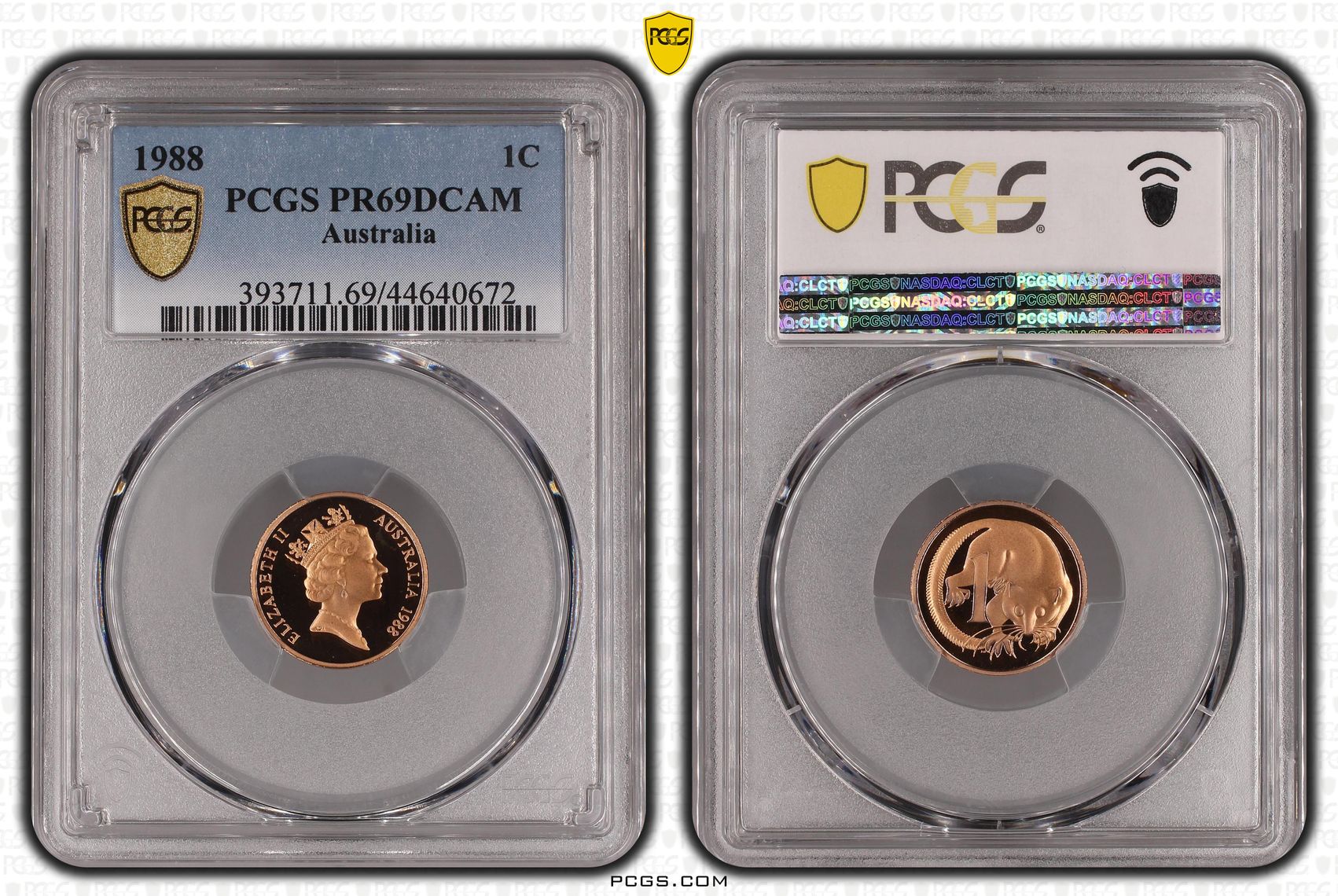 One Cent, 1988, Pcgs Pr69dcam